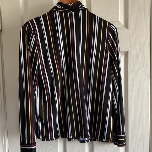 Simply Vera Wang Black Striped Pajama Top Small - Picture 6 of 8